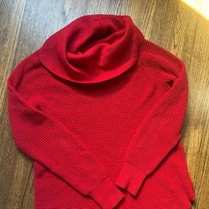 Red Michael Kors waffle knit sweater